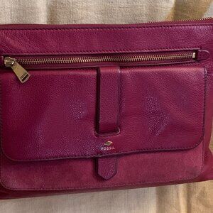 Fossil fushia red crossbody bag